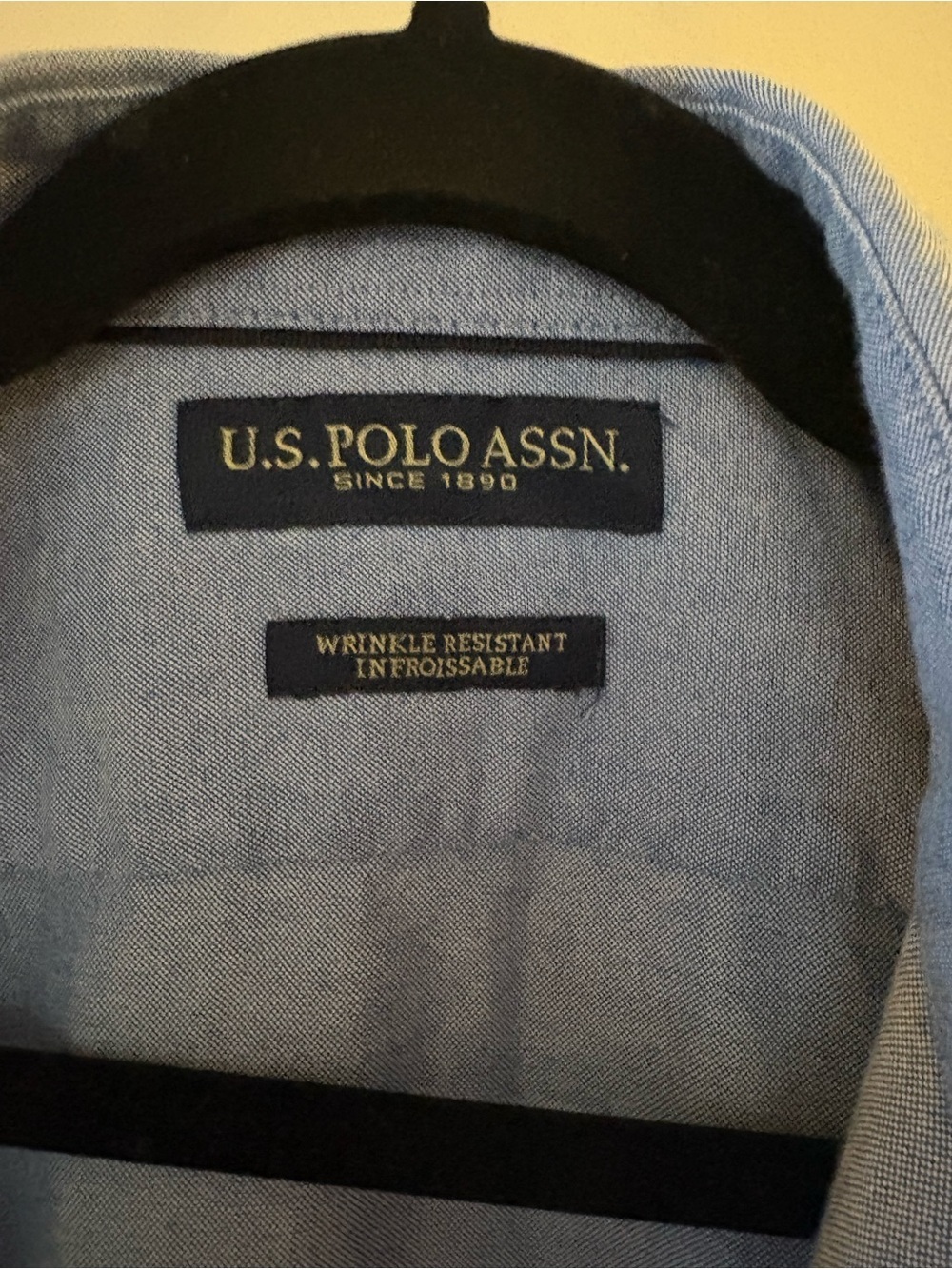 U.S. Polo Assn. Light Blue Long Sleeve Button Down Dress Shirt, Neck 16, 34-35 - Picture 4 of 11